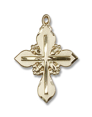 Smaller Women's Teardrop Cross in Cross Pendant - 14K Solid Gold