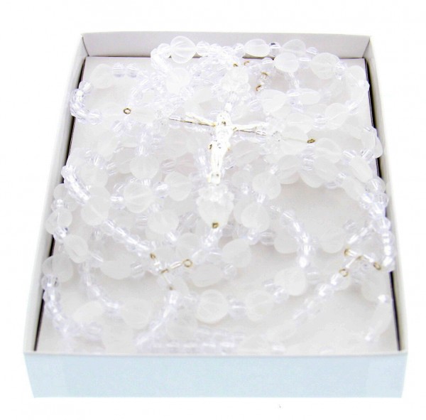 Glass Hearts Wedding Lasso Rosary - Without Deluxe Box