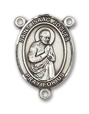 St. Isaac Jogues Rosary Centerpiece Sterling Silver or Pewter - Sterling Silver