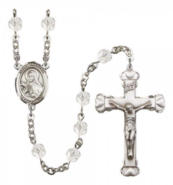 Women's St. Theresa Birthstone Rosary - Crystal