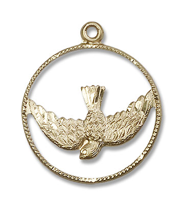 Women's Open Circle Holy Spirit Medal - 14K Solid Gold
