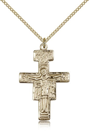 San Damiano Crucifix Pendant - 14KT Gold Filled