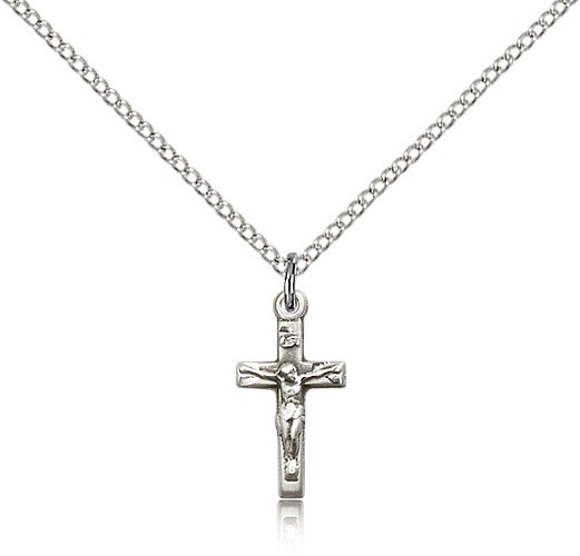 Petite Classic Crucifix Pendant - Sterling Silver