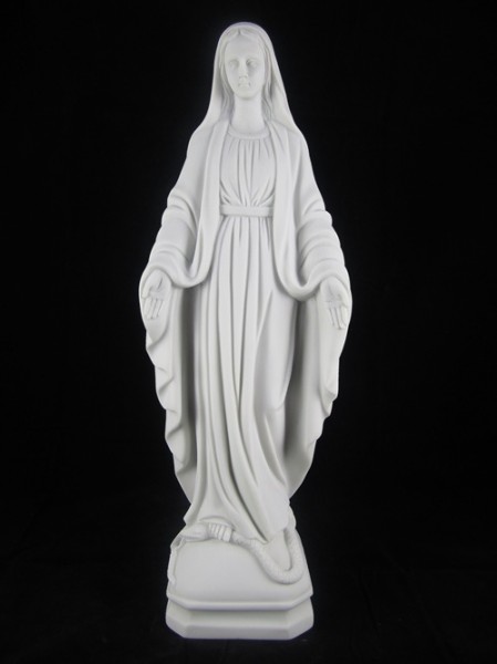Our Lady of Grace Statue White Marble Composite - 16 inch - White