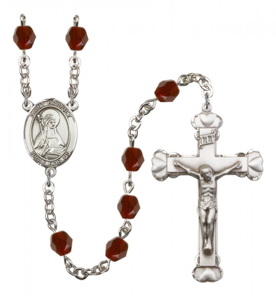 Women's St. Bridget of Sweden Birthstone Rosary - Garnet