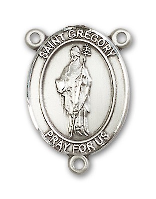 St. Gregory the Great Rosary Centerpiece Sterling Silver or Pewter - Sterling Silver