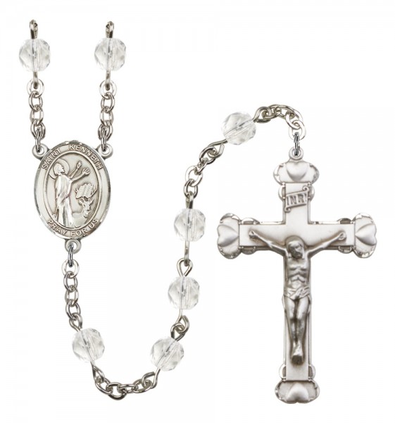 Women's St. Kenneth Birthstone Rosary - Crystal
