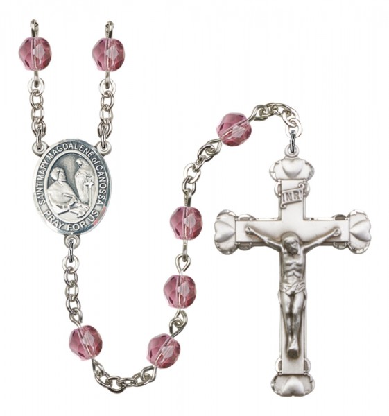 Women's St. Mary Magdalene of Canossa Birthstone Rosary - Amethyst