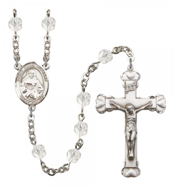 Women's St. Julia Billiart Birthstone Rosary - Crystal