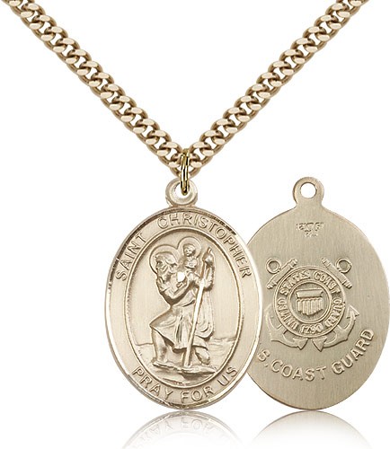 St. Christopher Coast Guard Medal - 14KT Gold Filled