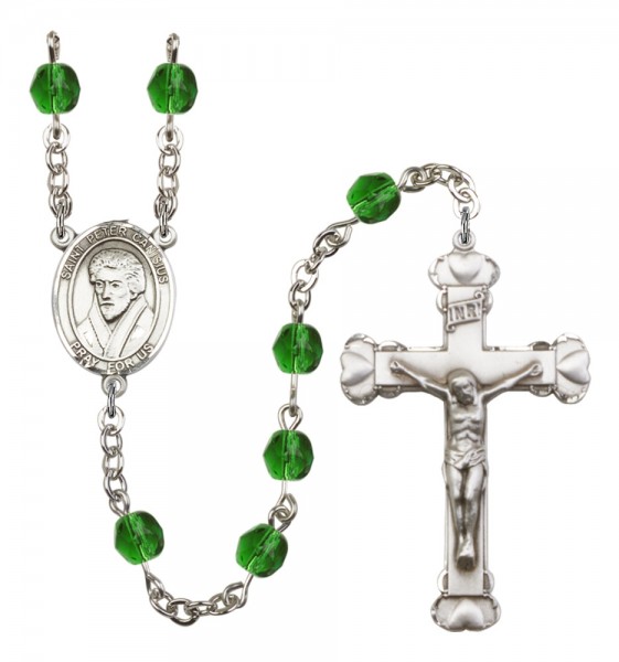 Women's St. Peter Canisius Birthstone Rosary - Emerald Green