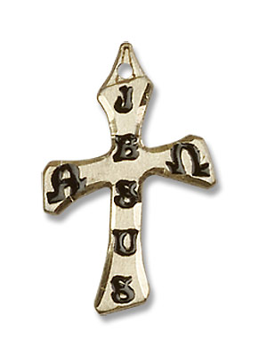 JESUS Cross Pendant - 14K Solid Gold