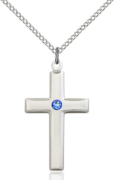 Women's Plain Cross Pendant - Sapphire