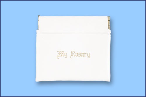 Small White My Rosary, Rosary Case - White