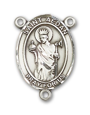 St. Aedan of Ferns Rosary Centerpiece Sterling Silver or Pewter - Sterling Silver