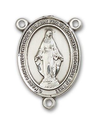 Miraculous Rosary Centerpiece Sterling Silver or Pewter - Sterling Silver