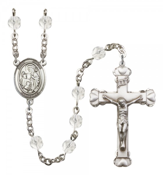 Women's St. James the Greater Birthstone Rosary - Crystal