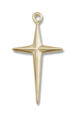 North Star Cross Pendant - 14K Solid Gold