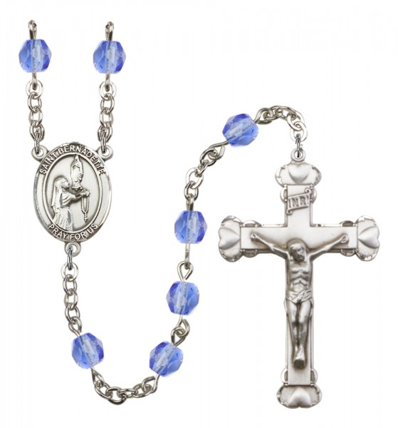 Women's St. Bernadette Birthstone Rosary - Sapphire