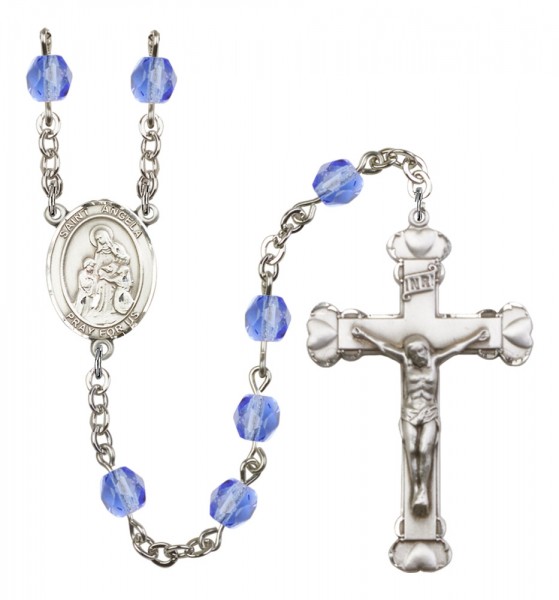 Women's St. Angela Merici Birthstone Rosary - Sapphire