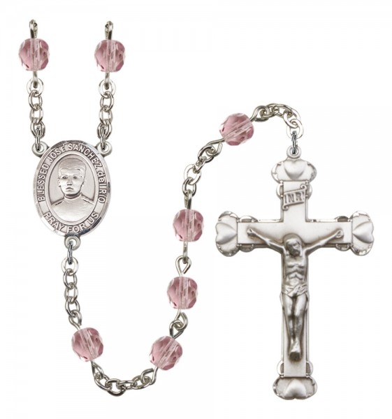 Women's Blessed Jose Canchez del Rio Birthstone Rosary - Light Amethyst