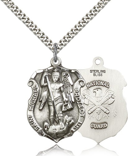 St. Michael National Guard Medal - Sterling Silver