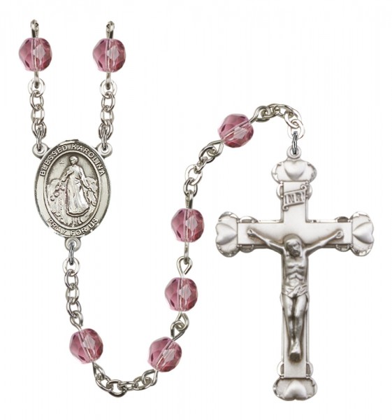 Women's Blessed Karolina Kozkowna Birthstone Rosary - Amethyst