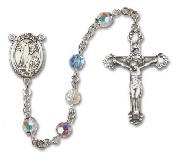 St. Elmo Sterling Silver Heirloom Rosary Fancy Crucifix - Multi-Color