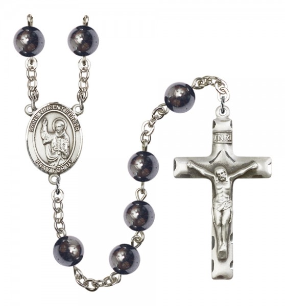 Men's St. Vincent Ferrer Silver Plated Rosary - Silver