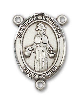 St. Nino De Atocha Rosary Centerpiece Sterling Silver or Pewter - Sterling Silver