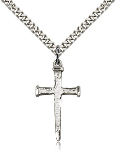 Nail Cross Pendant - Sterling Silver