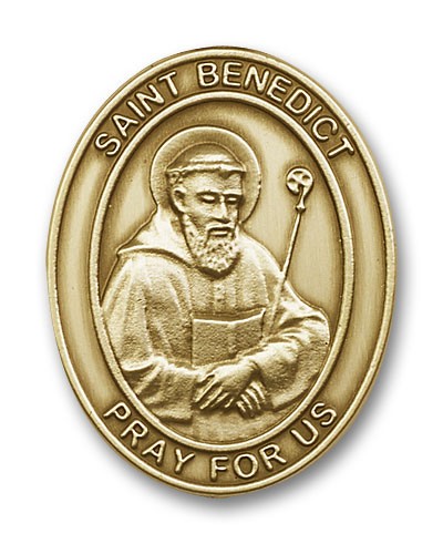 St. Benedict Visor Clip - Antique Gold