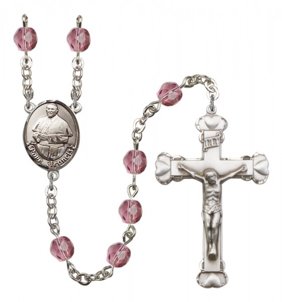 Women's Pope Francis Birthstone Rosary - Amethyst