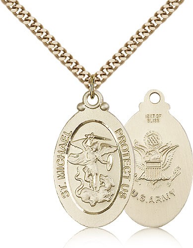 Men's St. Michael Army Medal - 14KT Gold Filled