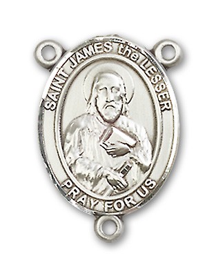 St. James the Lesser Rosary Centerpiece Sterling Silver or Pewter - Sterling Silver