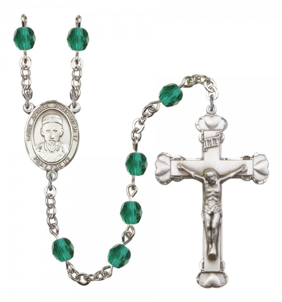Women's St. Joseph Freinademetz Birthstone Rosary - Zircon