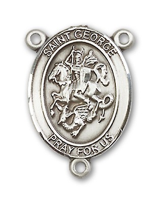 St. George Rosary Centerpiece Sterling Silver or Pewter - Sterling Silver