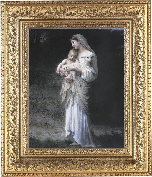 Madonna and Child with Baby Lamb 8x10 Framed Print Under Glass - #115 Frame