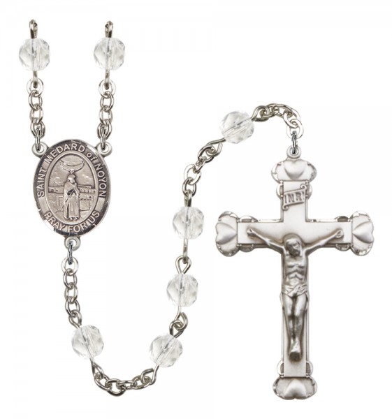 Women's St. Medard of Noyon Birthstone Rosary - Crystal