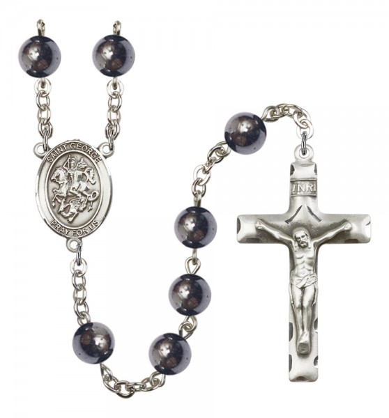 Men's St. George Silver Plated Rosary - Silver