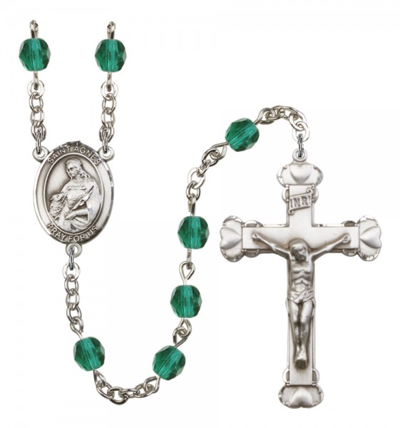 Women's St. Agnes of Rome Birthstone Rosary - Zircon
