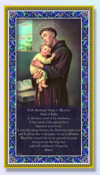 St. Anthony Italian Prayer Plaque - Multi-Color