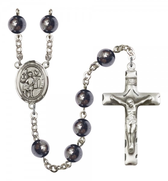 Men's St. Vitus Silver Plated Rosary - Silver
