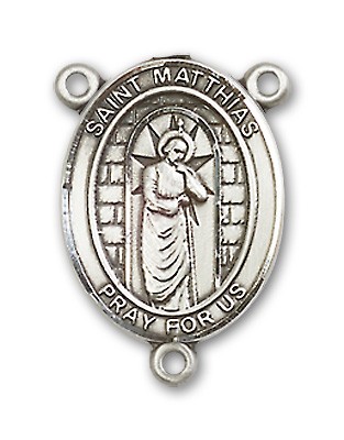 St. Matthias the Apostle Rosary Centerpiece Sterling Silver or Pewter - Sterling Silver