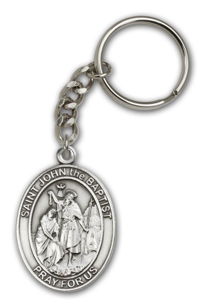 St. John the Baptist Keychain - Antique Silver