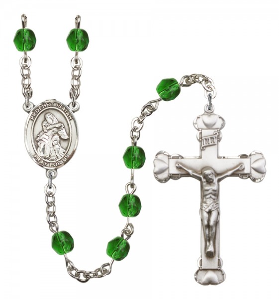 Women's St. Isaiah Birthstone Rosary - Emerald Green