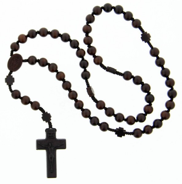 Jujube Dark Wood 5 Decade Rosary - 10mm Beads - Brown