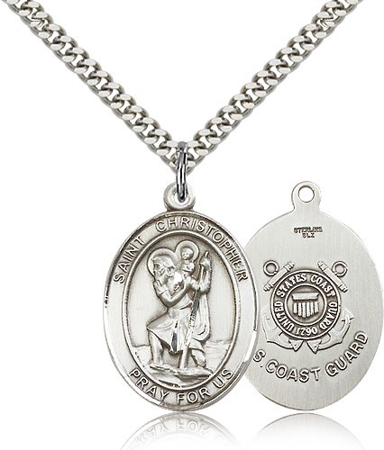 St. Christopher Coast Guard Medal - Sterling Silver