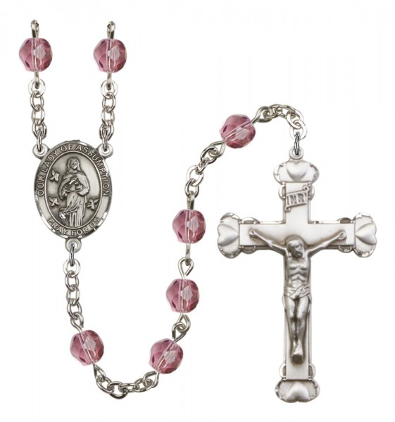 Women's Our Lady of Assumption Birthstone Rosary - Amethyst
