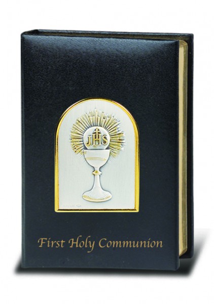 First Communion Salerni Sterling Silver Chalice Missal - Black | Gold
